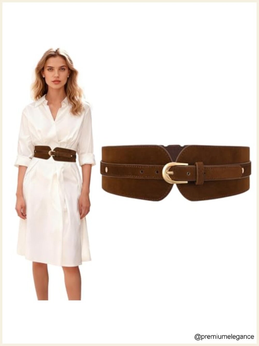 Womens Wide Elastic Waist Belt Stretch Cinch Belt Faux Leather PU Leather Dress